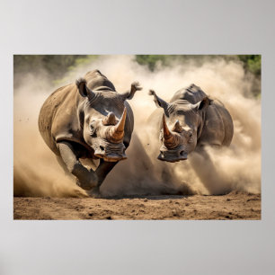 Rhinoceros Dierlijke Natuur Majestic Wild Poster