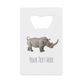 Rhinoceros Illustratie Rhino - Aangepast bericht Creditkaart Flessenopener