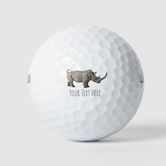 Rhinoceros Illustratie Rhino - Aangepast bericht Golfballen (Voorkant)