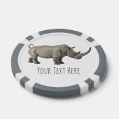 Rhinoceros Illustratie Rhino - Aangepast bericht Poker Chips (Enkel)
