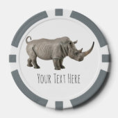 Rhinoceros Illustratie Rhino - Aangepast bericht Poker Chips (Voorkant)