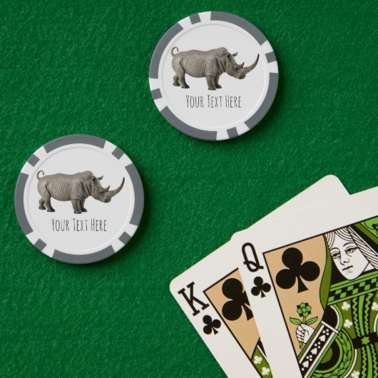 Rhinoceros Illustratie Rhino - Aangepast bericht Poker Chips (Pokertafel (Dubbel))