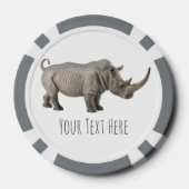 Rhinoceros Illustratie Rhino - Aangepast bericht Poker Chips (Achterkant)