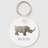 Rhinoceros Illustratie Rhino - Aangepast bericht Sleutelhanger (Voorkant)