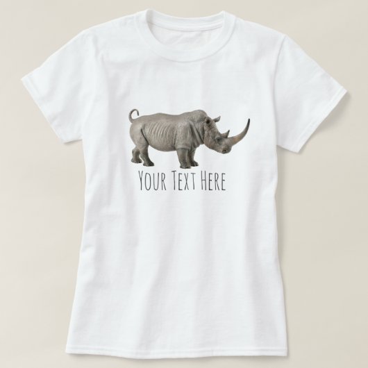 Rhinoceros Illustratie Rhino - Aangepast bericht T-shirt (Design voorkant)