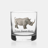 Rhinoceros Illustratie Rhino - Aangepast bericht Whisky Glas (Voorkant)