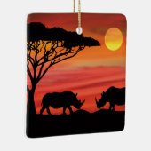 Rhinoceros in de Afrikaanse Serengeti Keramisch Ornament (Rechts)