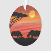 Rhinoceros in de Afrikaanse Serengeti Ornament (voorkant)