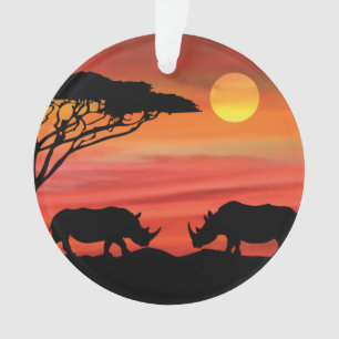 Rhinoceros in de Afrikaanse Serengeti Ornament
