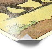 Rhinoceros in de watersnoop geïllustreerd foto afdruk (Hoek)