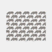 Rhinoceros in een Psychedelic Cheetah Pattern Fleece Deken (Voorkant (Horizontaal))