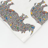 Rhinoceros in een Psychedelic Cheetah Pattern Fleece Deken (Hoek)