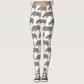 Rhinoceros in een Psychedelic Cheetah Pattern Leggings (Voorkant)