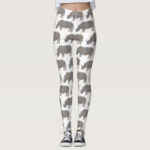Rhinoceros in een Psychedelic Cheetah Pattern Leggings