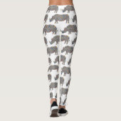 Rhinoceros in een Psychedelic Cheetah Pattern Leggings (Achterkant)