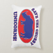 Rhinoceros in een Psychedelic Zebra Pattern Accent Kussen (Achterkant (Verticaal))