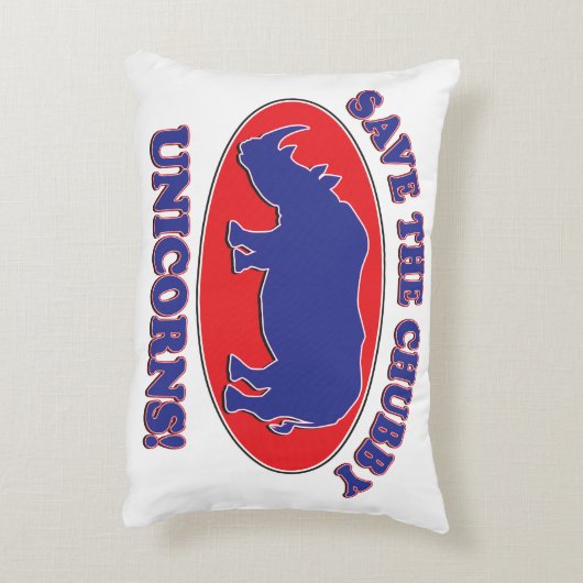 Rhinoceros in een Psychedelic Zebra Pattern Accent Kussen (Achterkant (Verticaal))