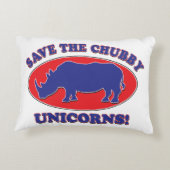 Rhinoceros in een Psychedelic Zebra Pattern Accent Kussen (Achterkant)