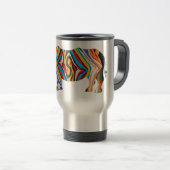 Rhinoceros in een Psychedelic Zebra PAttern Reisbeker (Voorkant rechts)