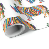 Rhinoceros in een Psychedelic Zebra Print Cadeaupapier (Rol Hoek)