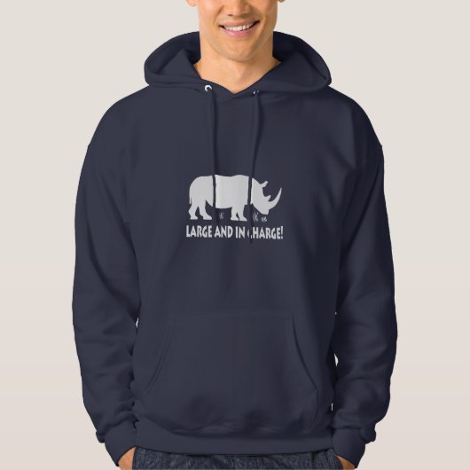 Rhinoceros Large en in Charge Hoodie (Voorkant)