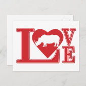Rhinoceros Love Briefkaart (Voorkant / Achterkant)