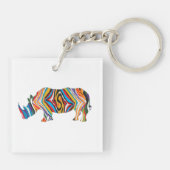 Rhinoceros Love Sleutelhanger (Achterkant)
