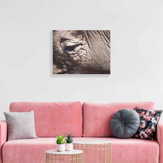 Rhinoceros oog canvas afdruk (Insitu (Woonkamer))