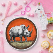 Rhinoceros Papieren Bordje (Feest)