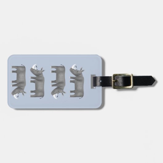 Rhinoceros Personalized Bagagelabel (Voorkant horizontaal)