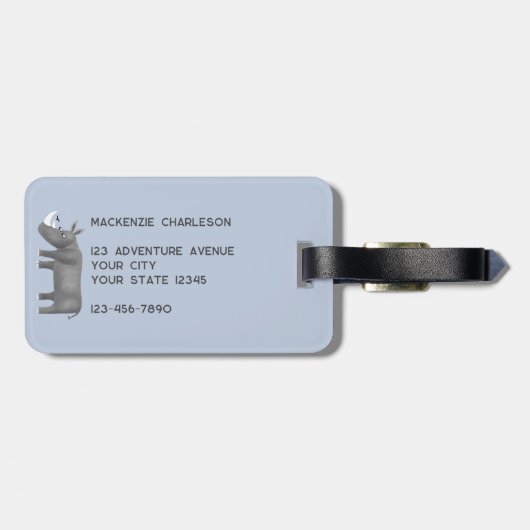 Rhinoceros Personalized Bagagelabel (Achterkant horizontaal)