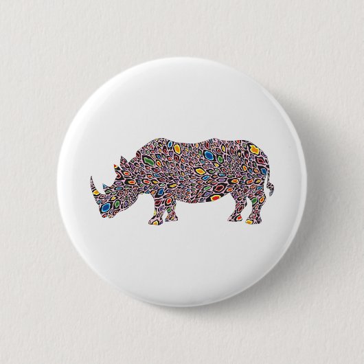 Rhinoceros-Pink-Cheetah Ronde Button 5,7 Cm (Voorkant)
