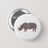 Rhinoceros-Pink-Cheetah Ronde Button 5,7 Cm (Voorkant /achterkant)