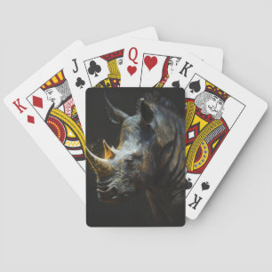 Rhinoceros Portret Dierlijke Natuur Wildlife Spiri Pokerkaarten