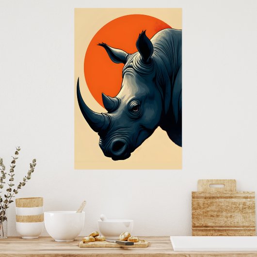 Rhinoceros Poster (Keuken)