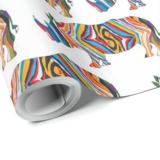 Rhinoceros Psychedelic Zebra Cadeaupapier (Rol Hoek)