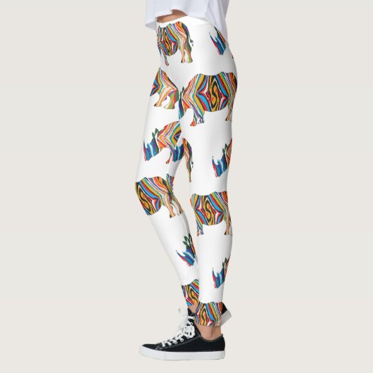 Rhinoceros Psychedelic Zebra Leggings (Links)