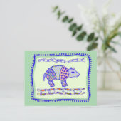 Rhinoceros Quilt Briefkaart (Staand voorkant)