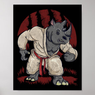 Rhinoceros Rhino Martial Arts Mma Karate Ku Poster