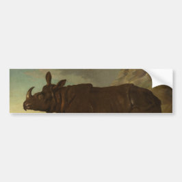 Rhinoceros (Rhino) (Wilde Dier) (door J.B. Oudry) Bumpersticker