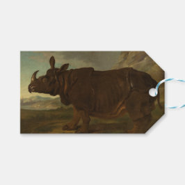 Rhinoceros (Rhino) (Wilde Dier) (door J.B. Oudry) Cadeaulabel