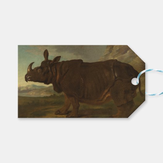 Rhinoceros (Rhino) (Wilde Dier) (door J.B. Oudry) Cadeaulabel (Voorkant (Horizontaal))