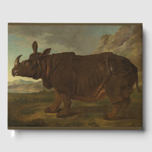 Rhinoceros (Rhino) (Wilde Dier) (door J.B. Oudry) Gastenboek (Voorkant)