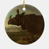 Rhinoceros (Rhino) (Wilde Dier) (door J.B. Oudry) Keramisch Ornament (Achterkant)