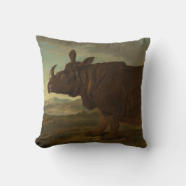 Rhinoceros (Rhino) (Wilde Dier) (door J.B. Oudry) Kussen