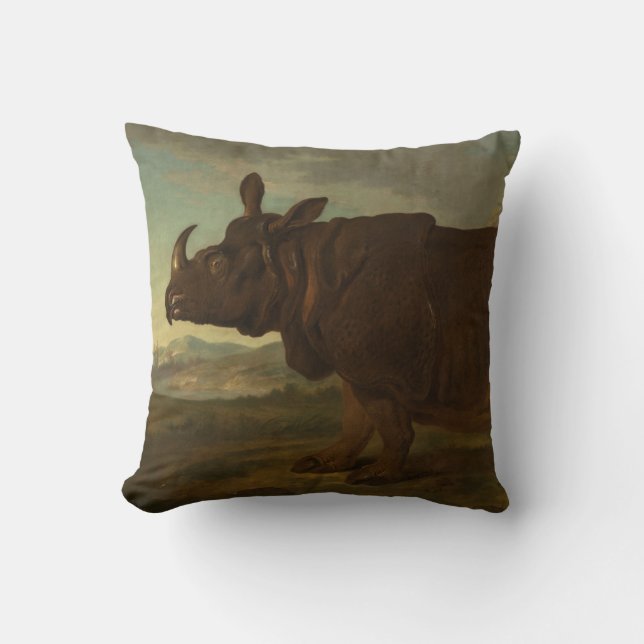 Rhinoceros (Rhino) (Wilde Dier) (door J.B. Oudry) Kussen (Voorkant)