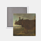 Rhinoceros (Rhino) (Wilde Dier) (door J.B. Oudry) Magneet (Voorkant / Achterkant)