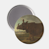 Rhinoceros (Rhino) (Wilde Dier) (door J.B. Oudry) Magneet (Voorkant / Achterkant)