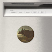 Rhinoceros (Rhino) (Wilde Dier) (door J.B. Oudry) Magneet (Insitu (Vaatwasser))