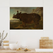 Rhinoceros (Rhino) (Wilde Dier) (door J.B. Oudry) Poster (Keuken)